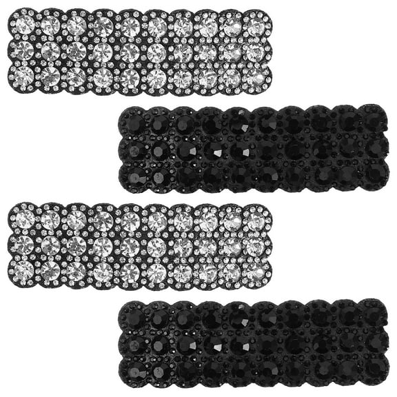 ELAYARD 4pcs Crystal Hair Clips Rectangular Glamorous Look for Women Party Use