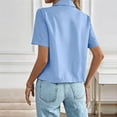 thumbnail image 5 of Admvng Women's Short Sleeve Cropped Blazer Lapel Collar Lightweight Cropped Suit Jacket Casual Work Tops, 5 of 7