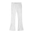 thumbnail image 2 of NAISIBABY Girls Ribbed Flare Pants, Casual Comfy Elastic Waist Stretchy Kids Fashion Knit Pants White 9T, 2 of 6