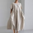 thumbnail image 3 of HomeGardon Liquidation! Robes d'Été pour Femmes 2025, Robes d'Été pour Femmes, Robe Unie Décontractée d'Été pour Femmes à Col Rond et Manches Courtes, P-XXXXXL, 3 of 4
