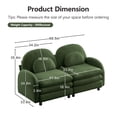 thumbnail image 5 of HUTWIFE 68.5" 2- Seater Teddy Velvet Sofa Green Modular Couch with Curved Back & Lumbar Pillows, 5 of 8