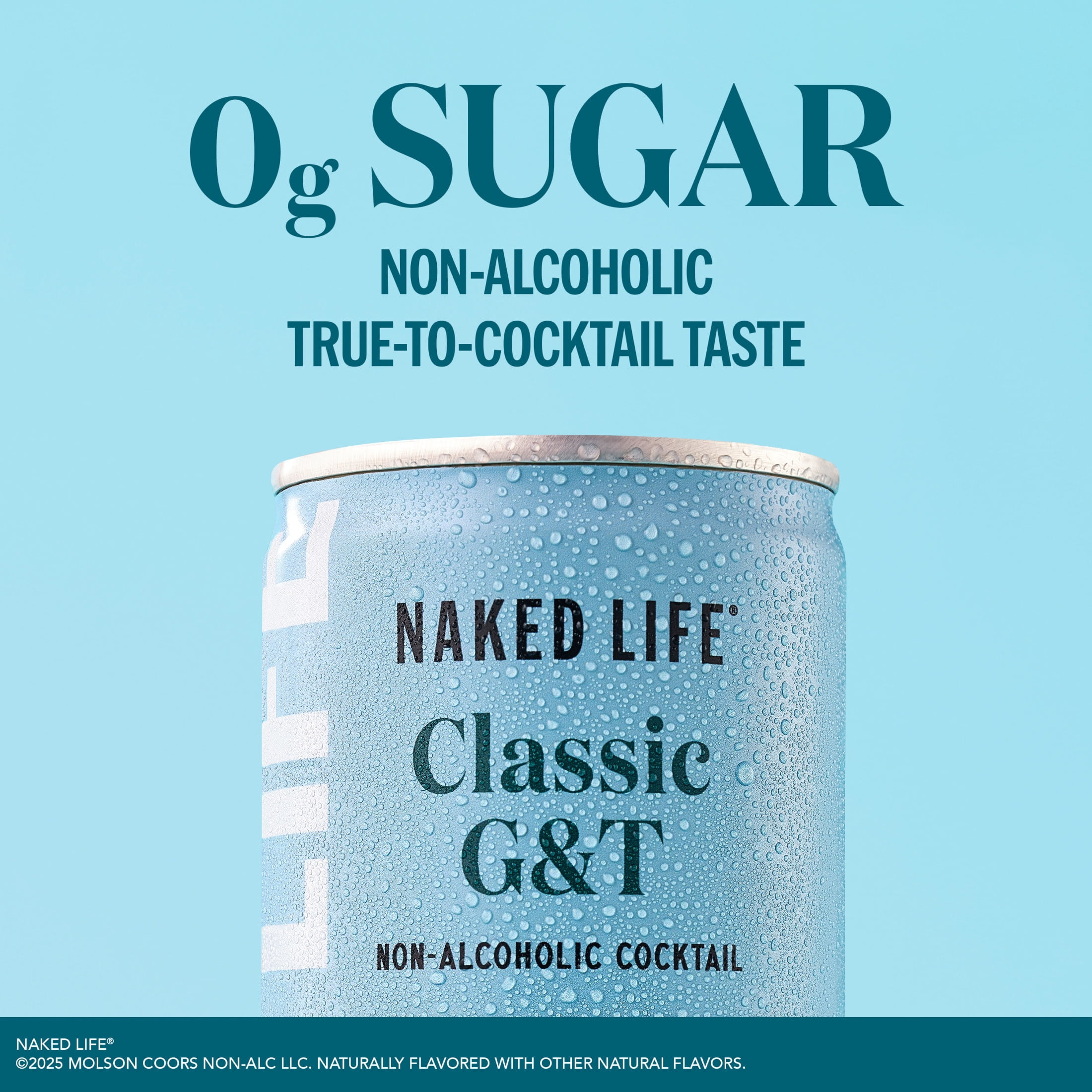 Naked Life Classic G&T, 4 Pack, 8.4 fl oz Aluminum Cans, 0% ABV