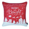 thumbnail image 5 of Decorative Merry Christmas Throw Pillow Cover Set of 4 Square 18" x 18" White & Red for Couch, Bedding, 5 of 7