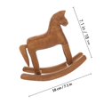 thumbnail image 4 of SHINYPASING 2Pcs Wooden Rocking Horse Desktop Ornament Brown Handmade Home Decoration, 4 of 6
