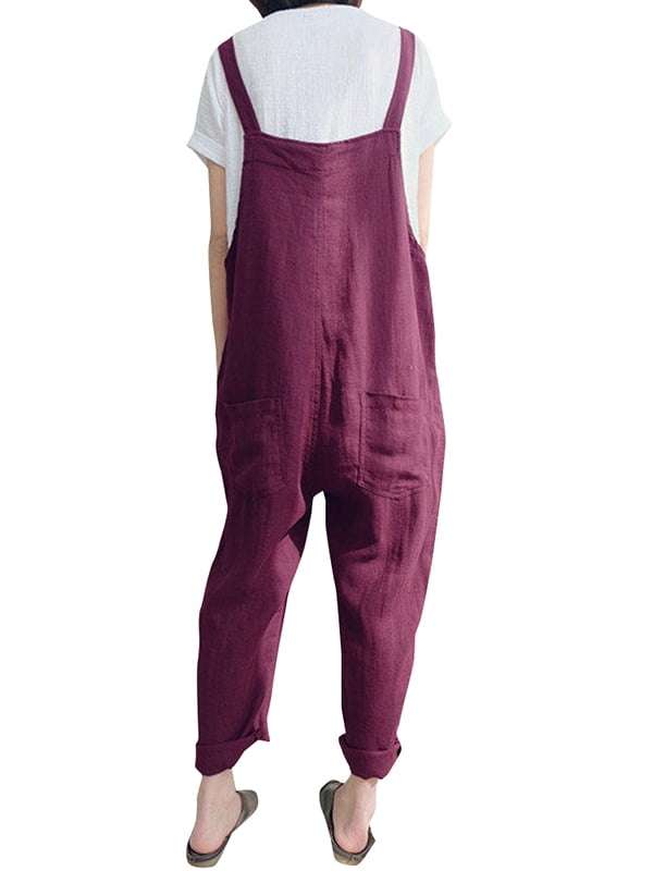 Corsion Women Casual Sleeveless Jumpsuits Overalls Bib Pants Dungaree Trousers