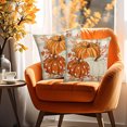 thumbnail image 3 of Thanksgiving Linen Pillow Cover Fall Home Decor Sofa Cushion Case Holiday Decorations Gift - Hidden Zipper Machine Washable(A), 3 of 6