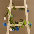 thumbnail image 6 of Efavormart 2 Pack White Royal Blue Artificial Silk Mini Rose Vines Hanging Flower Garland with 26 Flower Heads - 7ft, 6 of 9