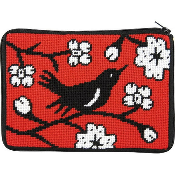 Stitch & Zip Needlepoint Purse/Cosmetic Case Kit - SZ595 Blackbird
