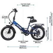 GOTRAX F2V2 Folding 20 Electric Bike for Adults, 7-Speed, 20 mph&50 Mile, 300 lb Max Load, Black