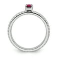 thumbnail image 2 of Created Ruby Sterling Silver Single-Stone Ring, 2 of 8