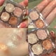 thumbnail image 2 of Paleta de sombras de ojos, 4 colores, marrón caramelo, Nacarado, mate, Color tierra, paleta de sombras de ojos, lentejuelas brillantes, pigmentos para ojos, maquillaje duradero qym unisex, 2 of 2