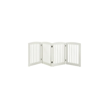Modern Pet Gate Bifold Door Wood Free Standing Safety Barrier Home Decor