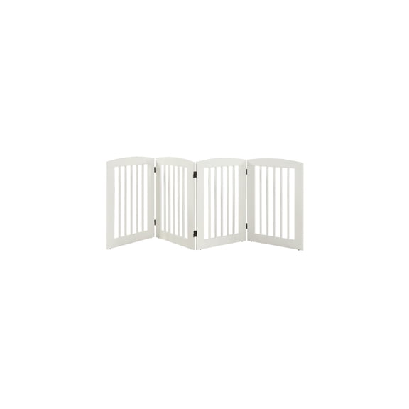 Modern Pet Gate Bifold Door Wood Free Standing Safety Barrier Home Decor