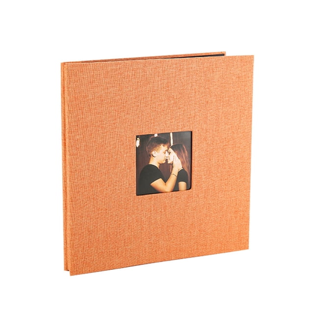 Bookk Self Photo Album With Linen Cover And Window Design For Memories Scrapbooking Wedding Family Travel