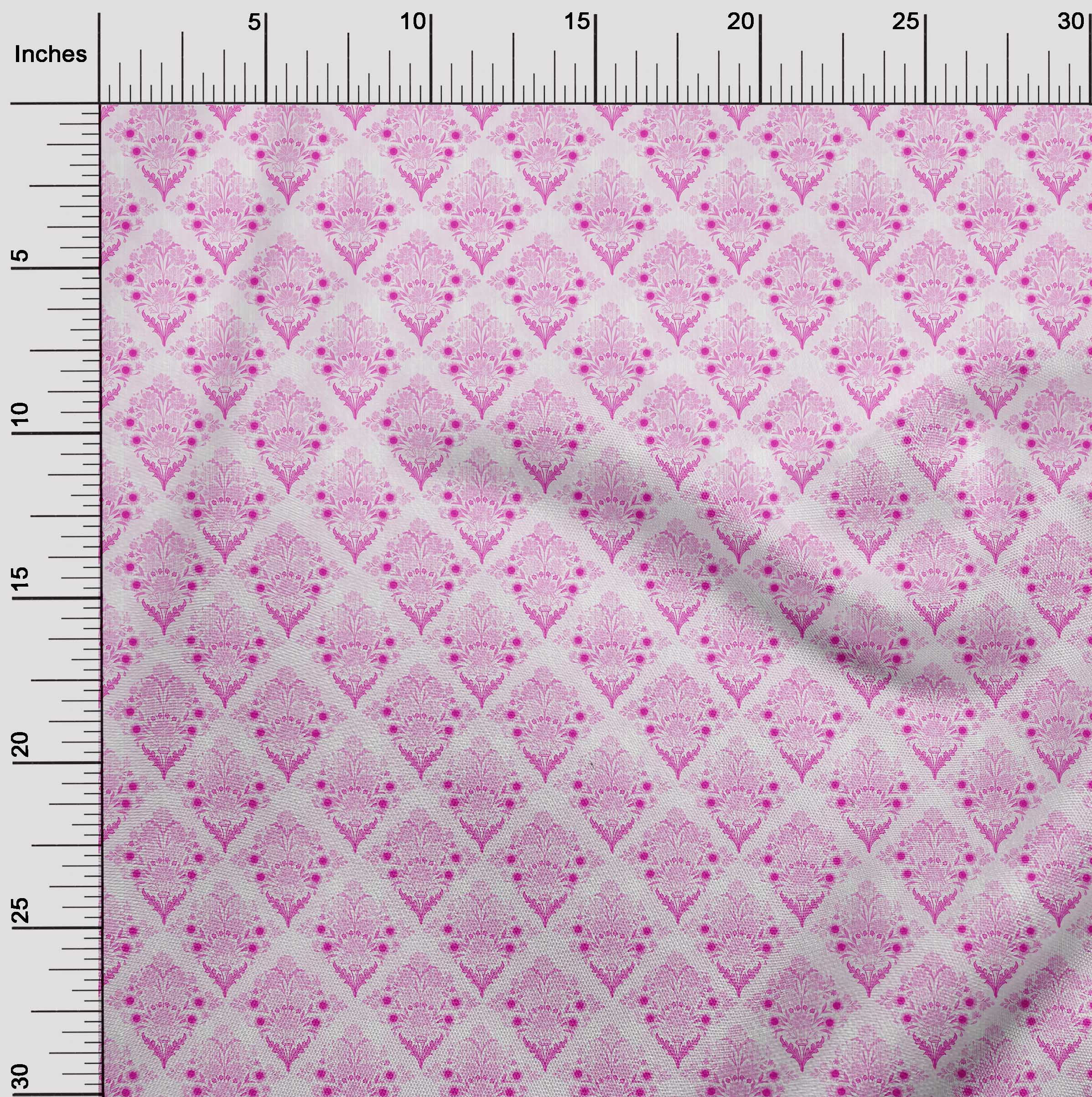 oneOone Cotton Cambric Fuschia Pink Fabric Asian Block Floral Diy Clothing Quilting Fabric Print Fabric By Yard 42 Inch Wide