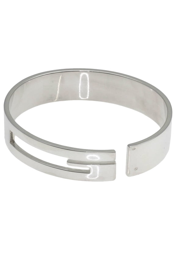 Pre-Owned Gucci Cutout G Logo Bangle Bracelet, Silver, Unisex GUCCI