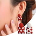 thumbnail image 2 of Otoño e Invierno Rojo Terciopelo Bowknot Pendientes Pendientes Vintage Hair Earclips Regalo, 2 of 3
