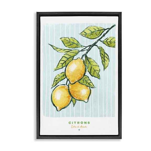 Stupell Industries Modern Bistro Lemons Black Framed Floater Canvas Wall Art, design by Chad Barrett