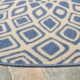 thumbnail image 3 of SAFAVIEH Courtyard Thane Nautical Indoor/Outdoor Area Rug, 6'7" x 6'7" Round, Blue/Beige, 3 of 9