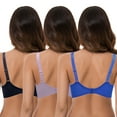 thumbnail image 2 of Curve Muse Women's Plus Size Minimizer Unlined Underwire Bra With Floral Lace-3PK-ROYAL,MAUVE,BLACK-46C, 2 of 7