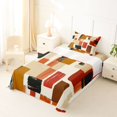 thumbnail image 5 of Homewish Retro Abstract Block Twin Sheets,Aesthetic Artwork Bedding,Brown,3pcs,1 Fitted Sheet and 1 Pillowcase, 5 of 6