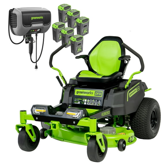 Greenworks 60V 42” Cordless Battery Crossover-Z Zero Turn Riding Lawn Mower   (6) 8Ah Batteries & (1) Wall Charger 7409302