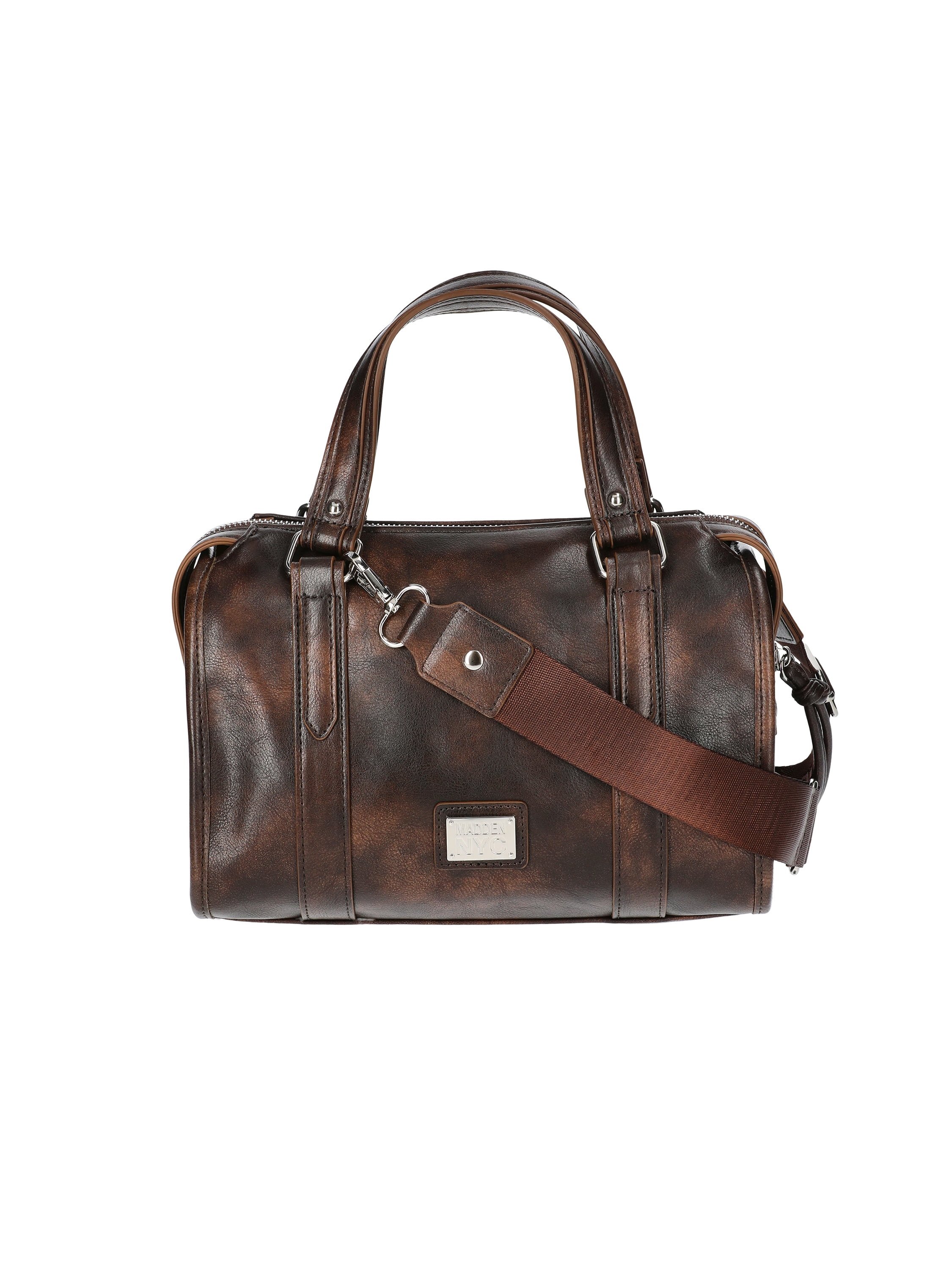 Madden NYC Women's Soft Zipper Satchel Handbag, Brown - Walmart.com