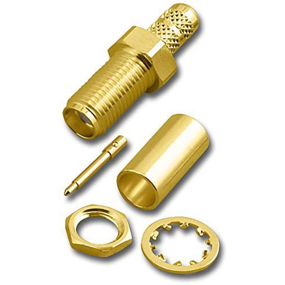 RPA-2462 Reverse Polarity SMA Crimp Jack with Male Pin for RG-58/U - RPA-2462