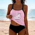 thumbnail image 4 of Floleo Women Floral Print Swimsuit With Removable Chest Cushion Loose Suitable Drawstring High Cut Plan Comfortable Stretchy Swimwear For Beach Pool Vacation Summer(Pink,2XL), 4 of 4