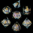thumbnail image 1 of Fugacity Dnd Juego de dados con núcleo líquido hecho a mano con borde afilado, 7 piezas de dados de resina, juego de dados poliédricos de mazmorras y dragones, juego de dados D&D con estuche de regalo, 1 of 5