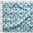thumbnail image 2 of Soimoi Floral Printed, Poly Canvas Fabric, Decor Sewing Fabric by The Yard 56 Inch Wide,Decorative Fabric for Curtains Tote Bags, Light Green & Blue, 2 of 5