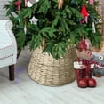thumbnail image 5 of YOHAVEN Christmas Tree Skirt 22", Natural Woven Wicker Tree Collar Rustic Farmhouse Xmas Holiday Decorations For Living Room Office Party Christmas Tree Base Cover, 5 of 5