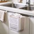 thumbnail image 4 of Wall Mounted Household Foldable Trash Can Kitchen Folding Trash Can Hanging Plastic Telescopic Storage Bin, 4 of 6