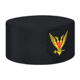 32nd Degree Scottish Rite Crown Cap Wings Up Red & Yellow, Black