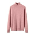 thumbnail image 4 of Arlun Women's Turtleneck Sweaters Long Sleeve Knitted Pullovers Loose Cozy Stretch Sweater Trendy Fall Winter Solid Color Basic Jumper Tops Pink L, 4 of 4
