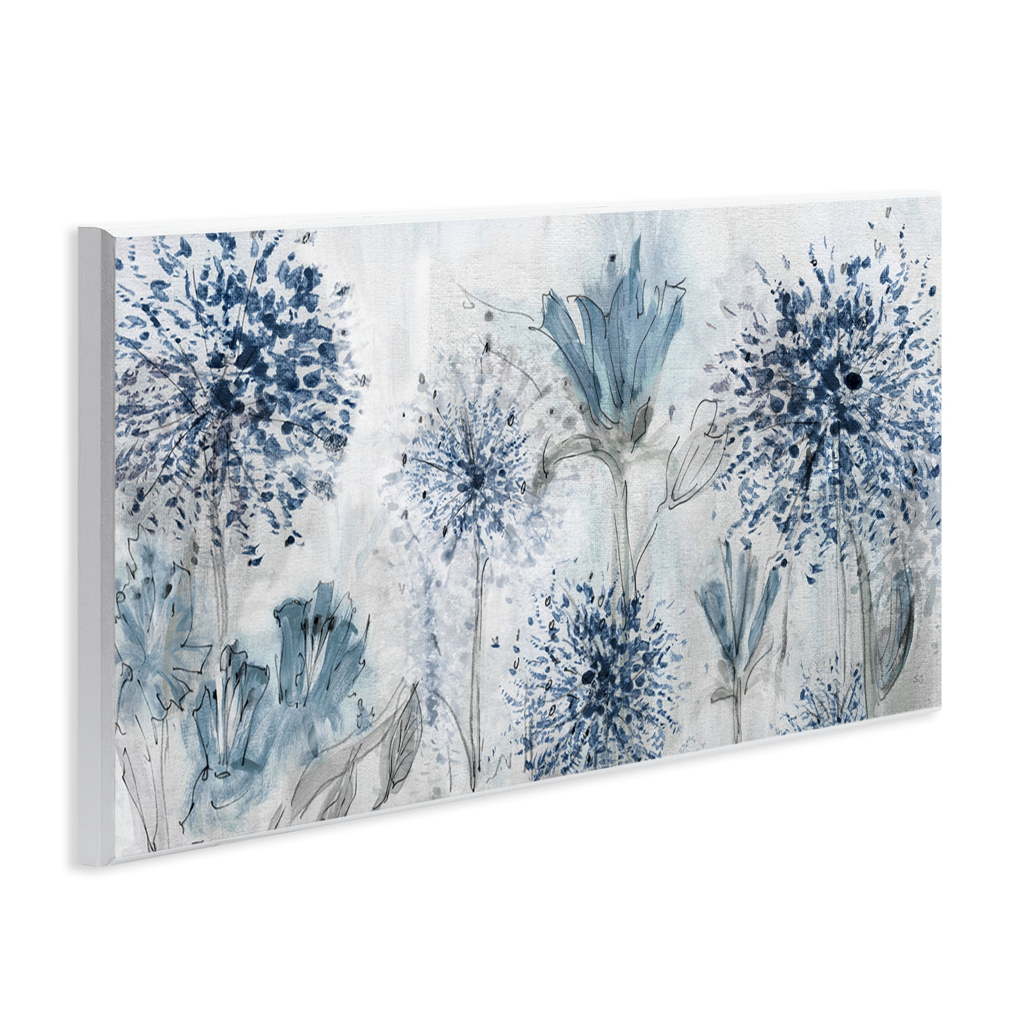 Stupell Industries Speckled Flower Impressions Botanical & Floral Painting Unframed Art Print Wall Art, 17 x 7