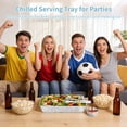 thumbnail image 3 of 2 Sets Chilled Serving Tray for Patries, 15.7 x 9.7 in Plastic Ice Tub with Stainless Steel Food Tray Inserts Tongs, Party Cold Serving Platter for Cold Dish Dip Charcuterie Fruit Seafood Dessert, 3 of 6