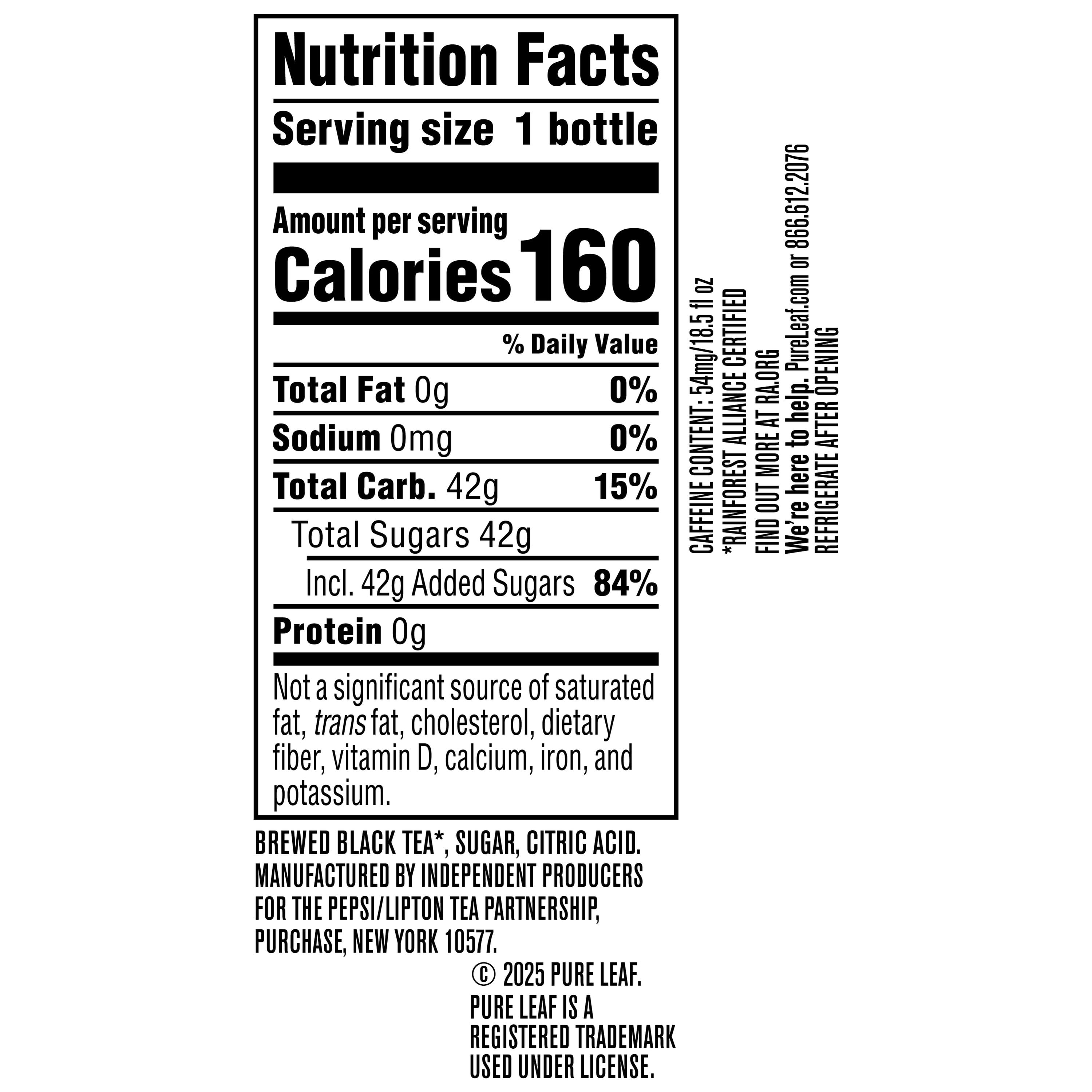 Pure Leaf Real Brewed Tea Sweet Tea, 18.5 fl oz.