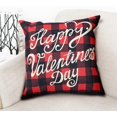 Buffalo Plaid Happy Valentine's Day Throw Pillow Covers 18x18 Inch Set