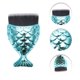 thumbnail image 3 of Ofertas Únicas 1 Pc Brocha de Fundación en Forma de Sirena para Viajes de Negocios Azul Negro de Lana de Fibra Artificial Plástico, 3 of 5