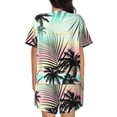 thumbnail image 3 of Picia Tropical Summer Palm Pajamas Sets for Women Soft Short-Sleeved Pjs with Lounge Shorts Two Piece Sleepwear-, 3 of 9