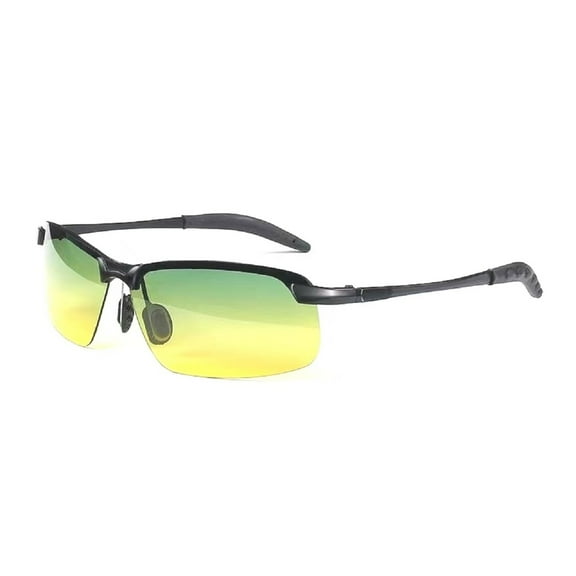 Polarized UV Protection Day and Night Dual-Use Men's Gradient Sunglasses, Yellow,