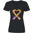 thumbnail image 3 of Inktastic Fire Heart Dragons Women's V-Neck T-Shirt, 3 of 5