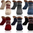 thumbnail image 2 of Fleece-Lined Slipper Socks for Women Men - Non-Slip Winter House Shoes, Cozy Cabin & Bed Socks, 2 of 6