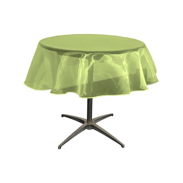 Mantel redondo de organza con espejo transparente de 58 pulgadas LA Linen Lima