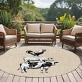thumbnail image 4 of Farmhouse Wooden Grain Round Area Rug 5Ft Washable Circle Rugs for Living Room Bedroom, Vintage Country Cow Pig Chicken Beige Non-Slip Carpet Floor Mats Indoor Outdoor Carpet Runner Home Decor, 4 of 8