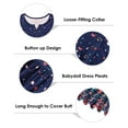 thumbnail image 5 of TIYOMI Women's Plus Size Tops Swing Flowy Long Sleeve Tunics 3X Pleated Navy Blue Floral Blouse Henley Shirts Flower Babydoll Pullover Loose Fit Tee Autumn Tunic 3XL 22W 24W, 5 of 7
