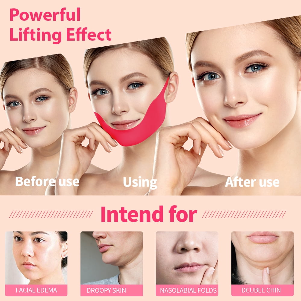 Professional APPTI Red V-Line Lifting Facial Mask, 10-Piece Set for Enhanced Jawline Contouring, Skin Firming & Elasticity