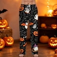 thumbnail image 2 of Evdexr Mens Halloween Pajama Pants 2026 Jack O Lantern Ghost Cobweb Printed Pajamas Elastic Waist Drawstring Trousers Sleep Holiday Breathable Pants with Pocket XL, 2 of 6