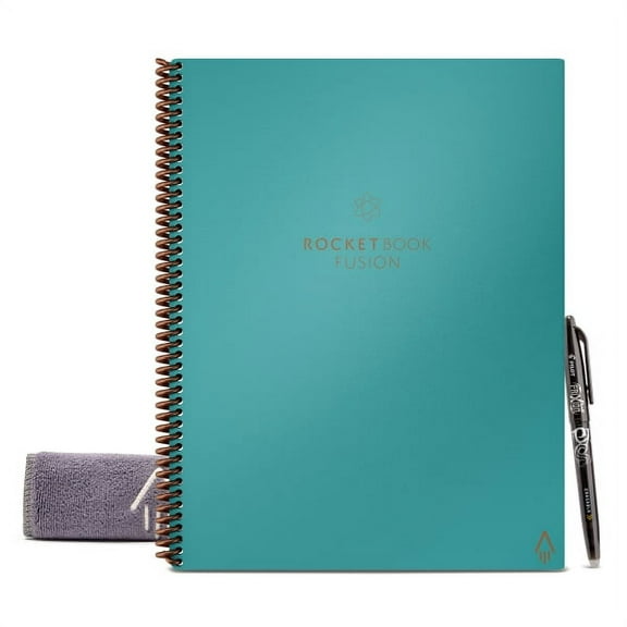 Rocketbook Fusion Letter Teal Writing Notebook & Sketch Book, 8.5in x 11in, Teal, 100 Pages